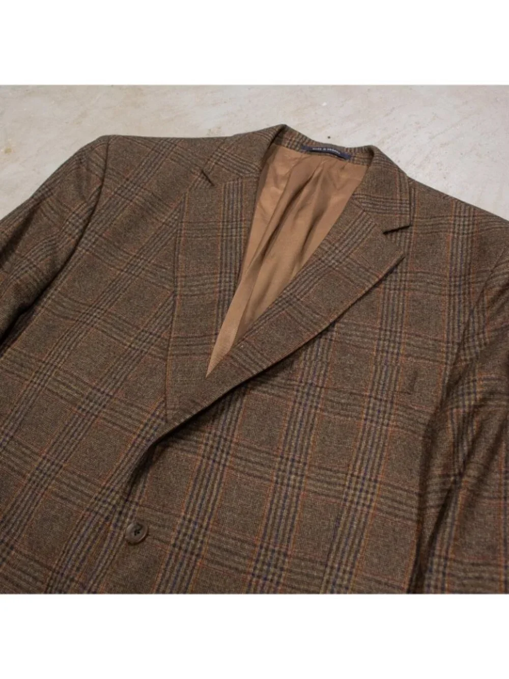 Cremieux Blazer Loro Piana Wool Sport Coat Plaid Brown Canada 44R